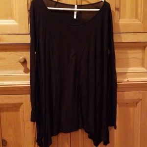 Lightweight black sheer knit top